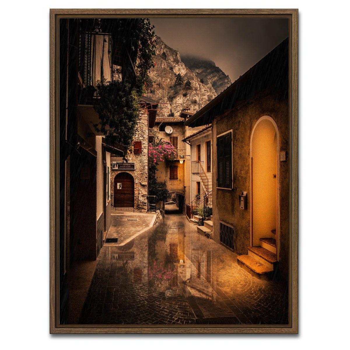 AUTO-MOCKUP WHITE | Limone sul Garda | 1 Piece | Walnut Framed Canvas | group=3x4