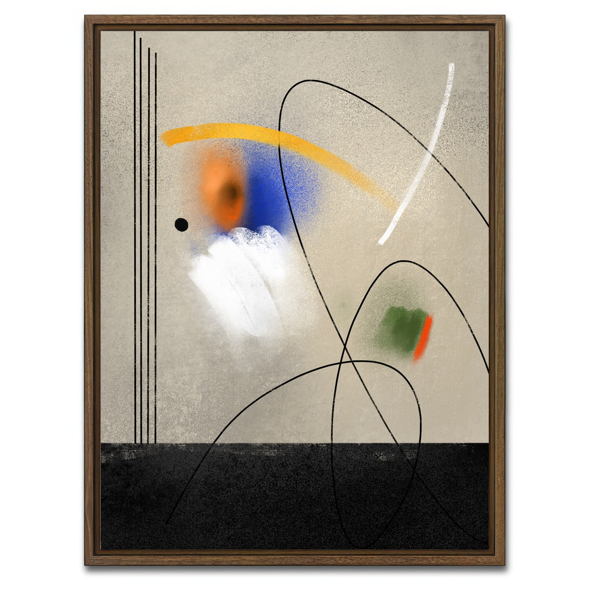 AUTO-MOCKUP WHITE | Lines in Color | 1 Piece | Walnut Framed Canvas | group=3x4