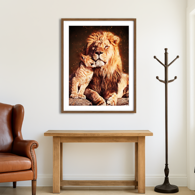 AUTO-MOCKUP ROOM | Lion & Cub Wall Art