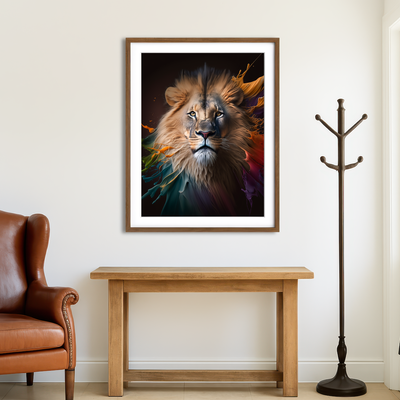AUTO-MOCKUP ROOM | Lion Portrait Wall Art