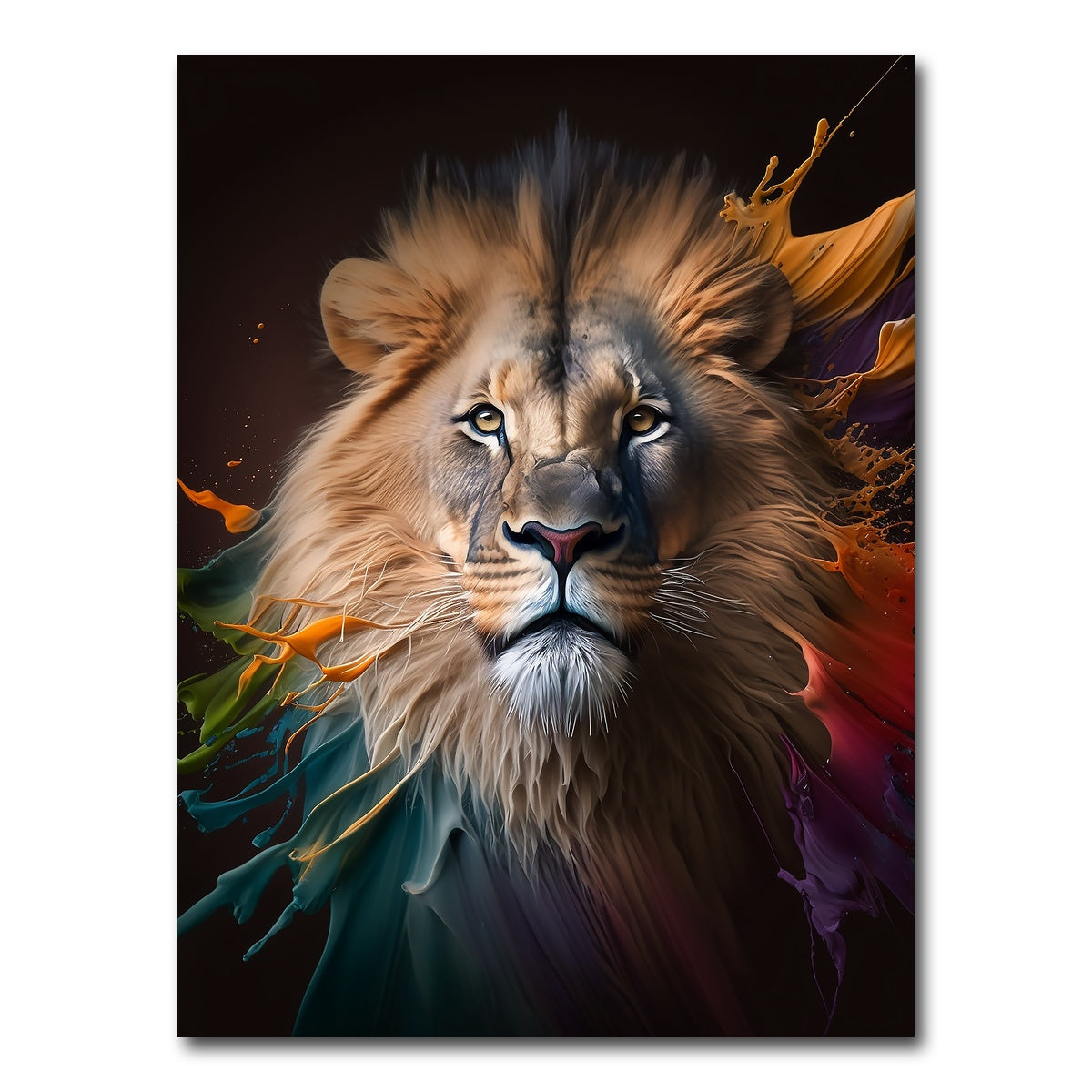 AUTO-MOCKUP WHITE | Lion Portrait | 1 Piece | Gallery Wrap Canvas | group=3x4