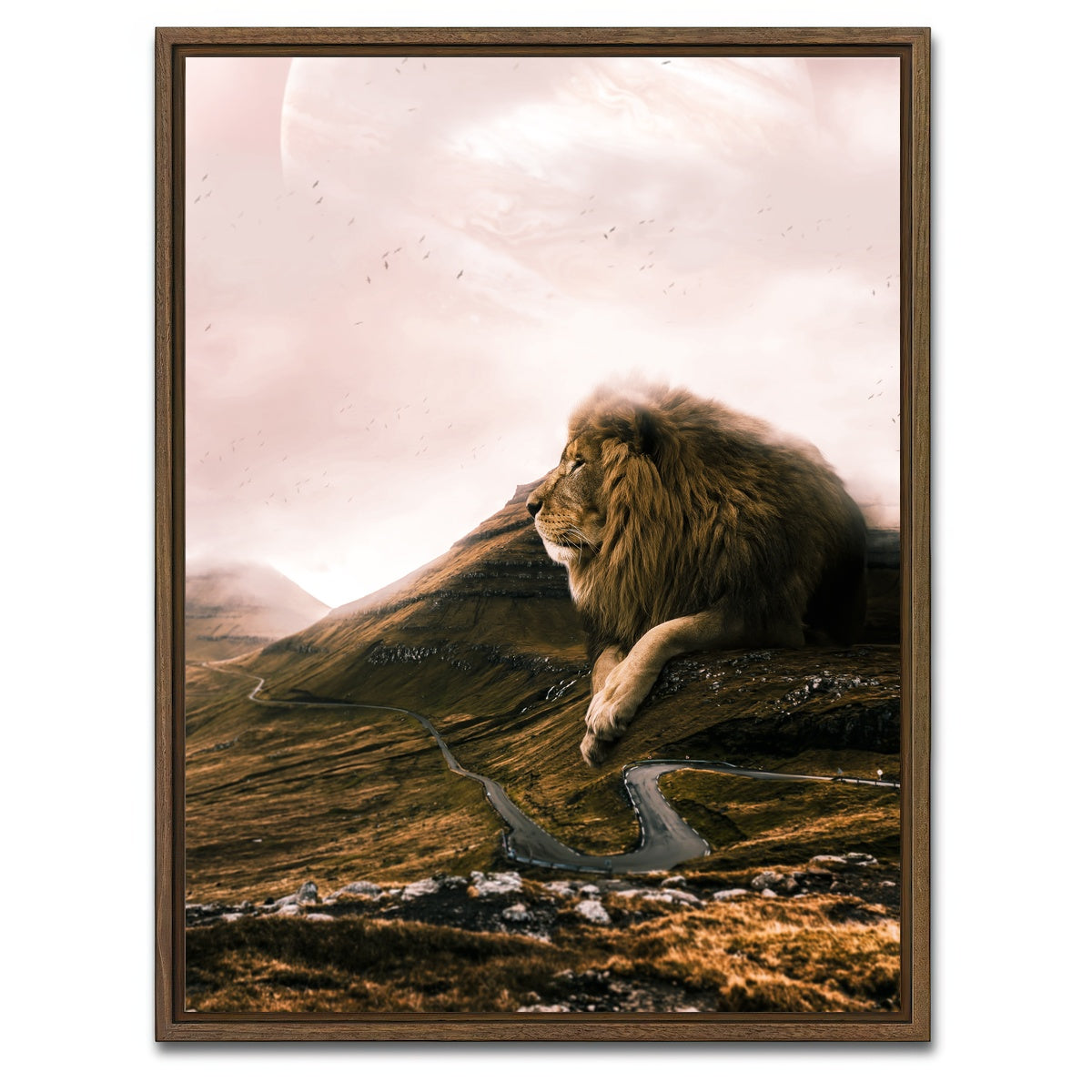 AUTO-MOCKUP WHITE | Lion Road | 1 Piece | Walnut Framed Canvas | group=3x4