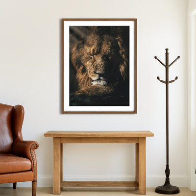 AUTO-MOCKUP ROOM | Lion Sleeping Wall Art