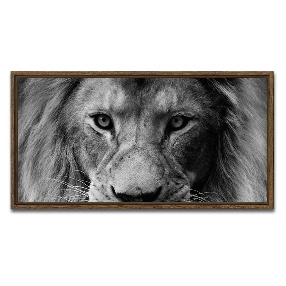 AUTO-MOCKUP WHITE | Lion | 1 Piece | Walnut Framed Canvas | group=2x1