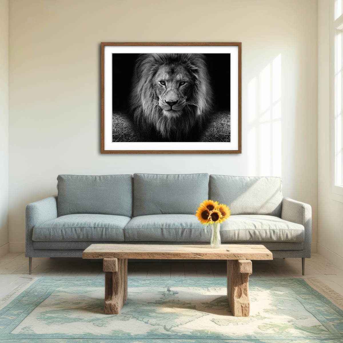 AUTO-MOCKUP ROOM | Lion Head Wall Art