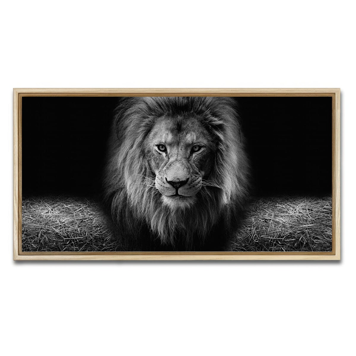AUTO-MOCKUP WHITE | Lion head | 1 Piece | Natural Framed Canvas | group=2x1
