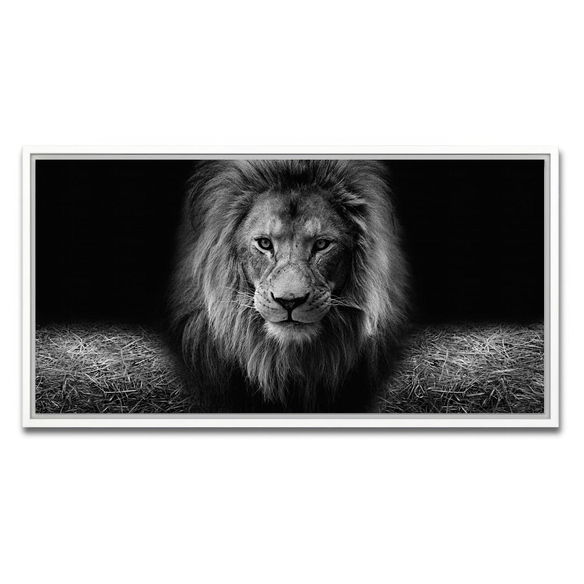 AUTO-MOCKUP WHITE | Lion head | 1 Piece | White Framed Canvas | group=2x1