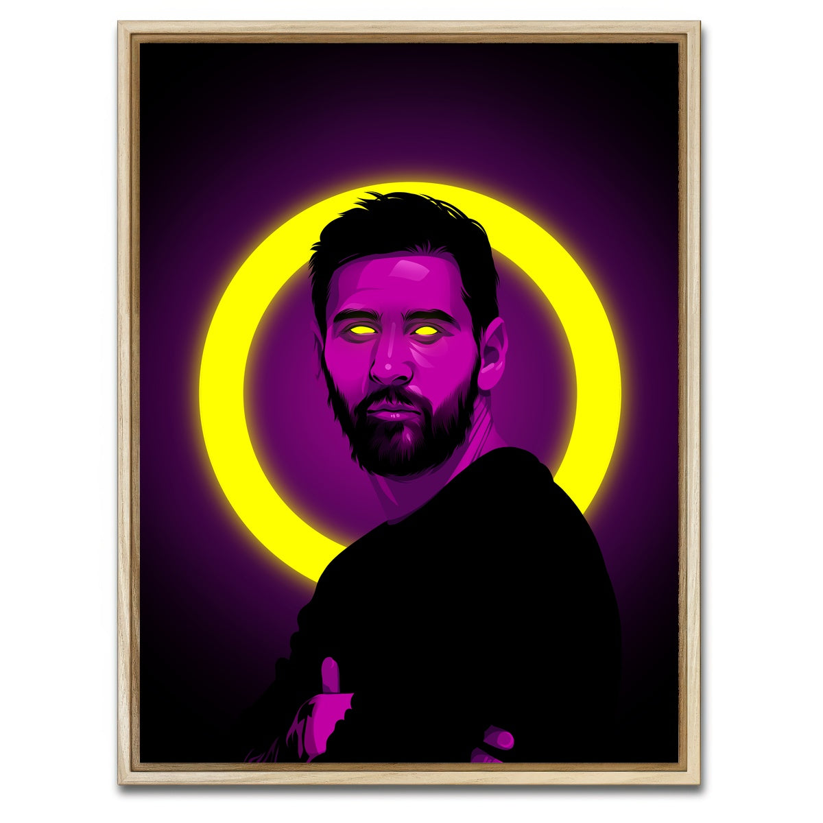 AUTO-MOCKUP WHITE | Lionel Messi | 1 Piece | Natural Framed Canvas | group=3x4