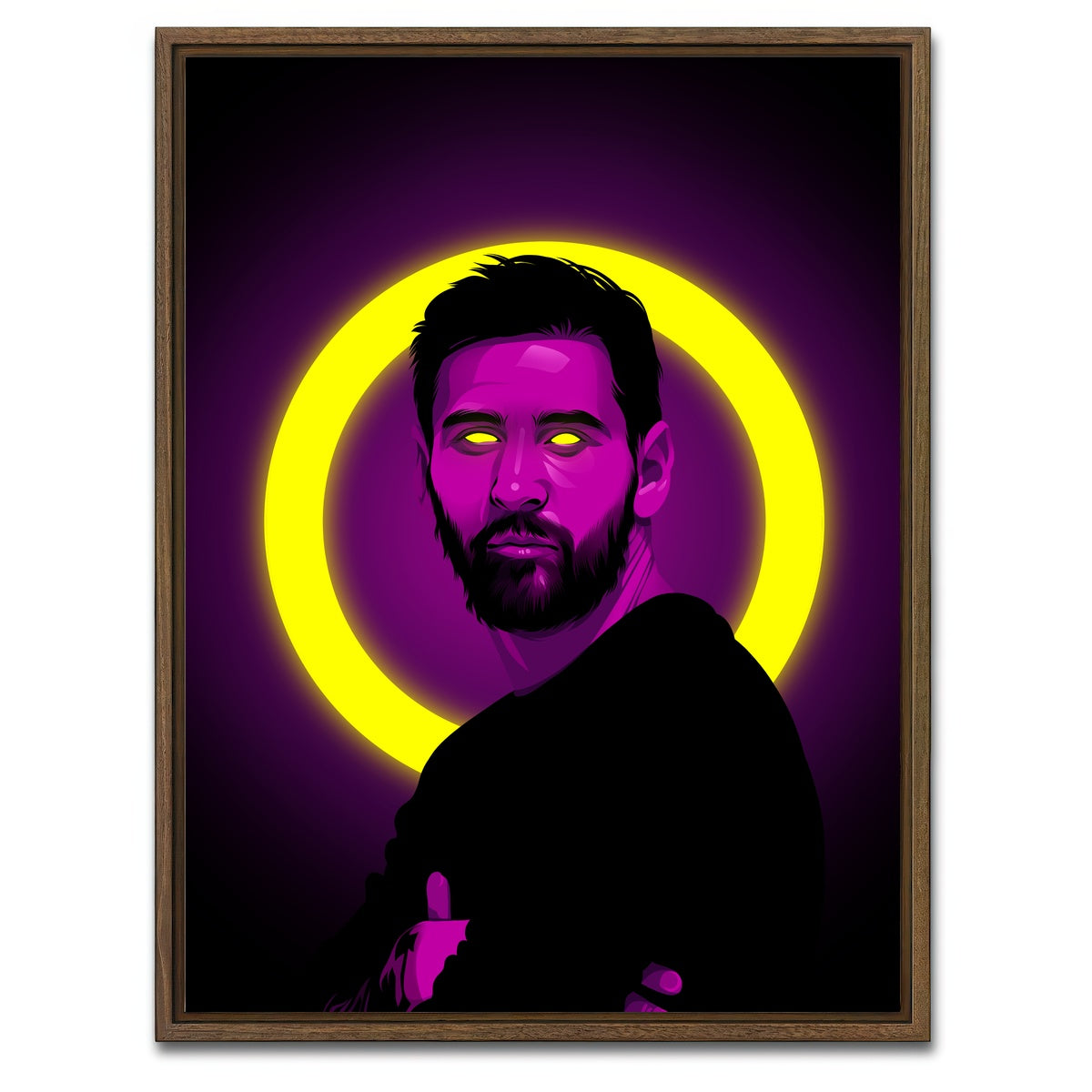 AUTO-MOCKUP WHITE | Lionel Messi | 1 Piece | Walnut Framed Canvas | group=3x4