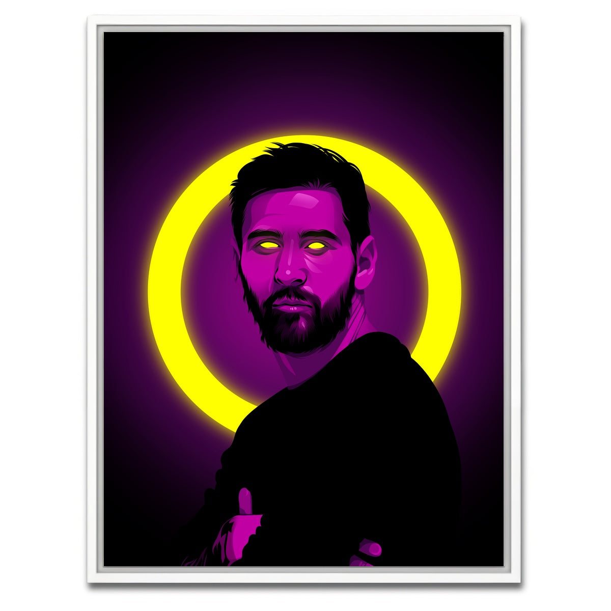 AUTO-MOCKUP WHITE | Lionel Messi | 1 Piece | White Framed Canvas | group=3x4