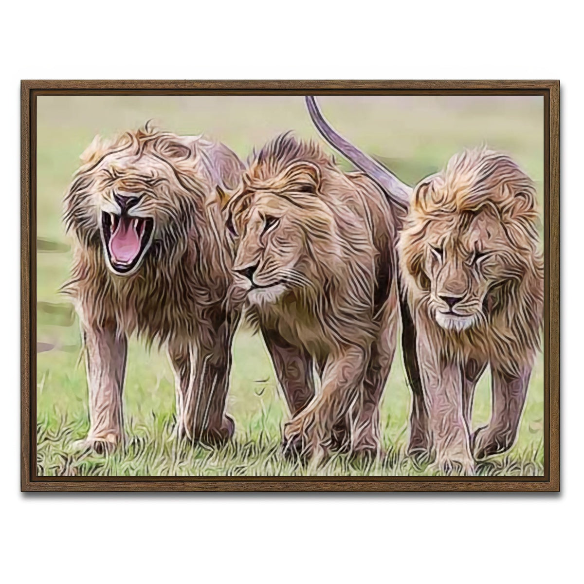 AUTO-MOCKUP WHITE | Lions Art | 1 Piece | Walnut Framed Canvas | group=4x3