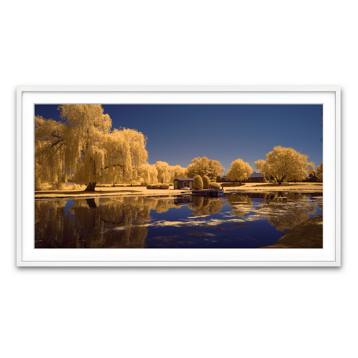 Framed Print 2x1 White