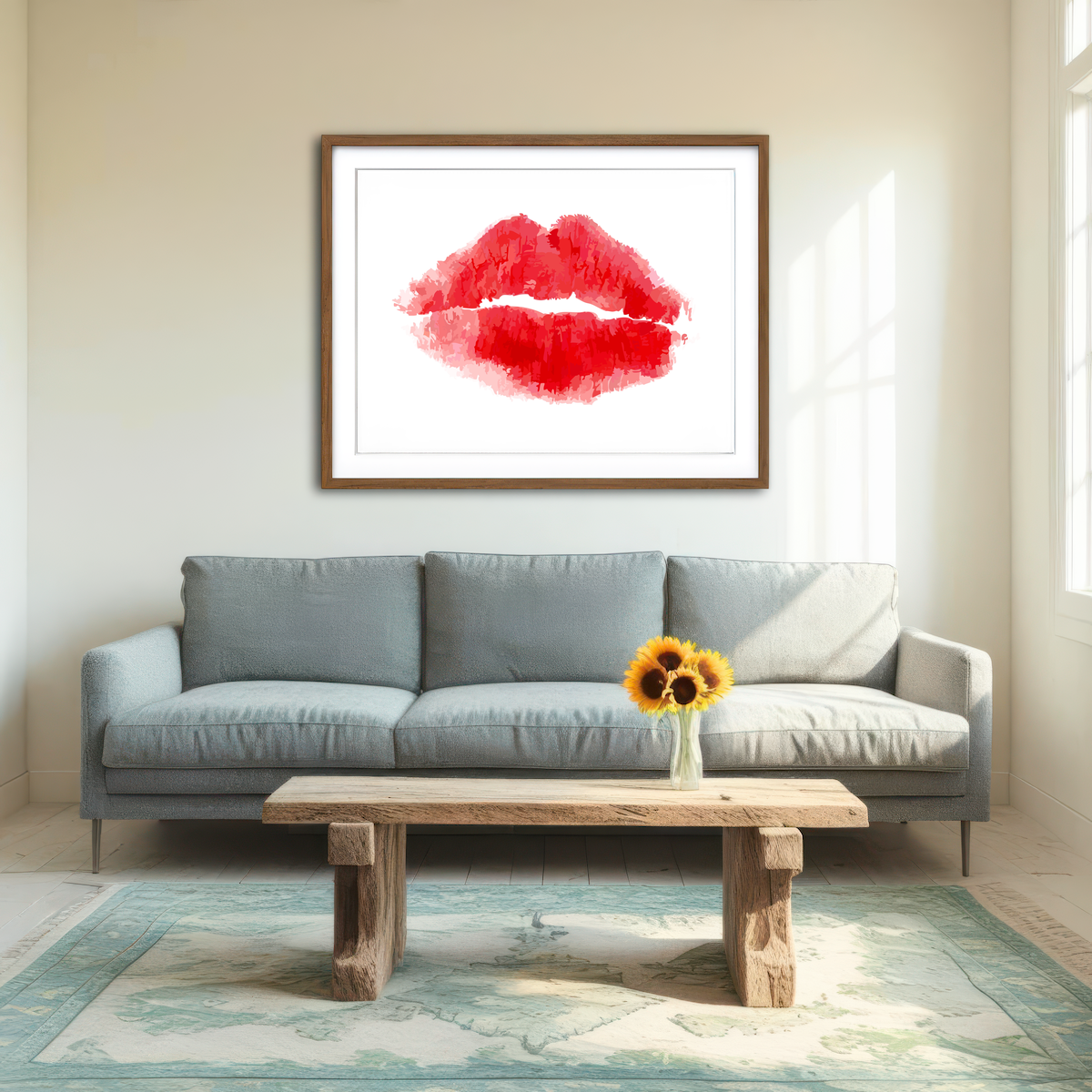 AUTO-MOCKUP ROOM | Lipstick Kiss Wall Art
