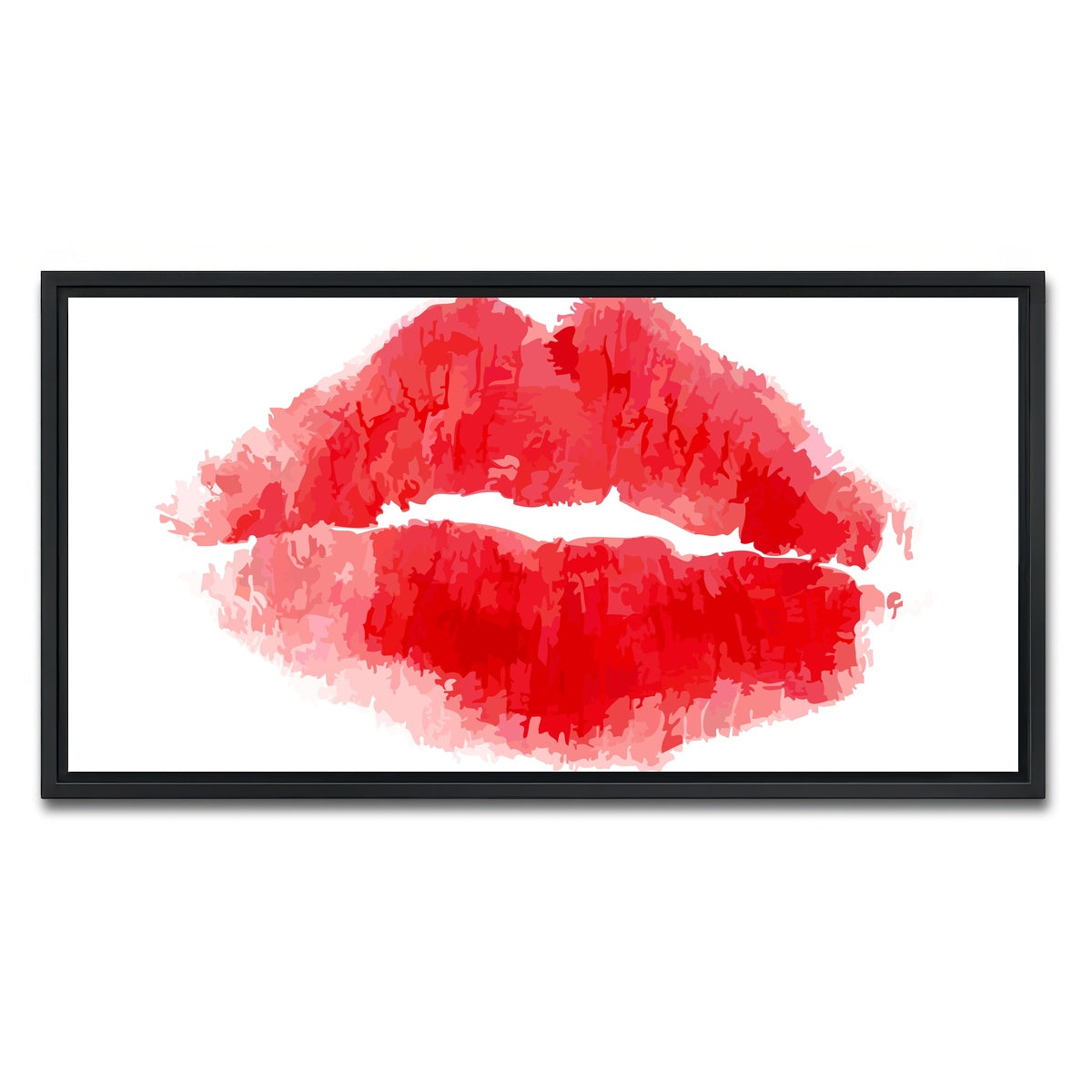 AUTO-MOCKUP WHITE | Lipstick Kiss | 1 Piece | Black Framed Canvas | group=2x1