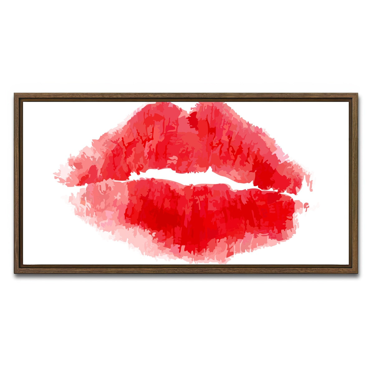 AUTO-MOCKUP WHITE | Lipstick Kiss | 1 Piece | Walnut Framed Canvas | group=2x1