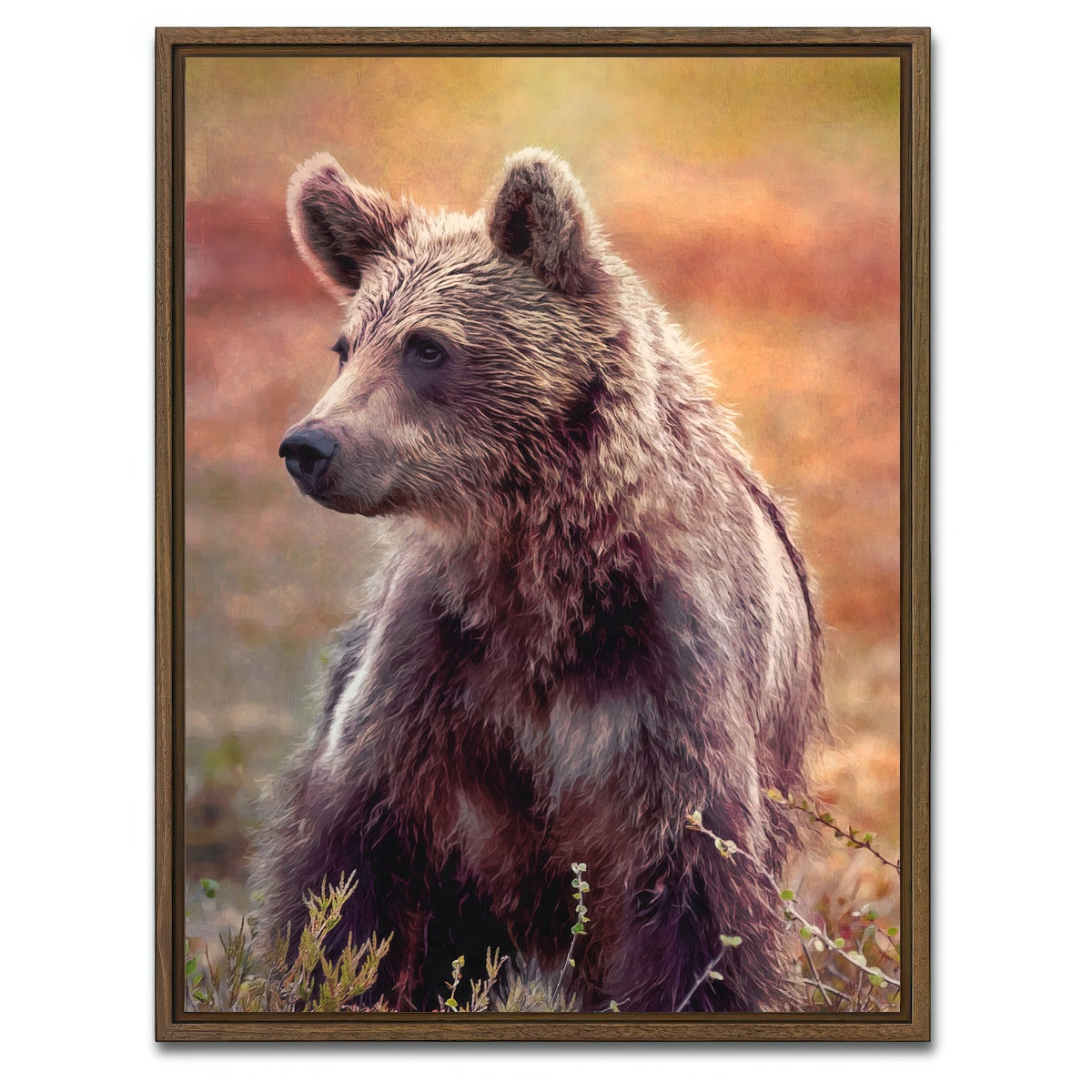 AUTO-MOCKUP WHITE | Little Brown Bear | 1 Piece | Walnut Framed Canvas | group=3x4