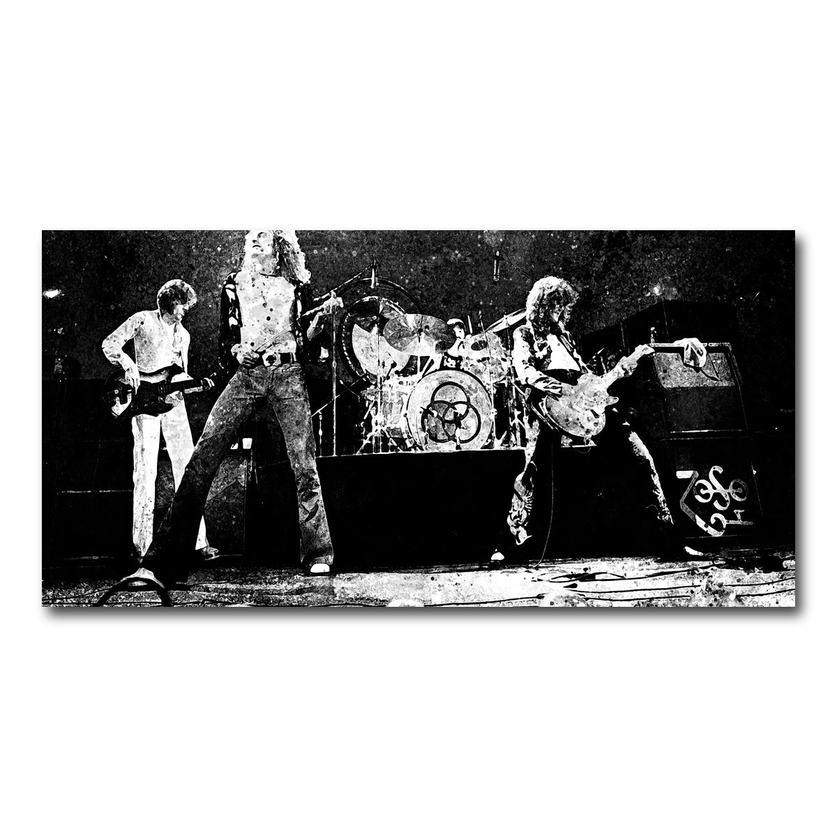AUTO-MOCKUP WHITE | Live Led Zeppelin Grayscale | 1 Piece | Gallery Wrap Canvas | group=2x1