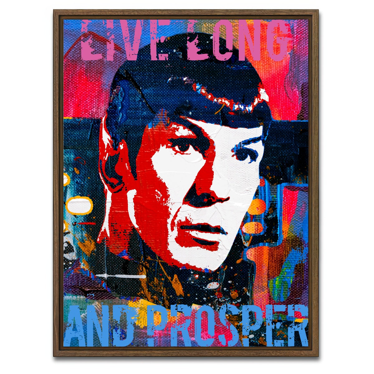 AUTO-MOCKUP WHITE | Live Long | 1 Piece | Walnut Framed Canvas | group=3x4