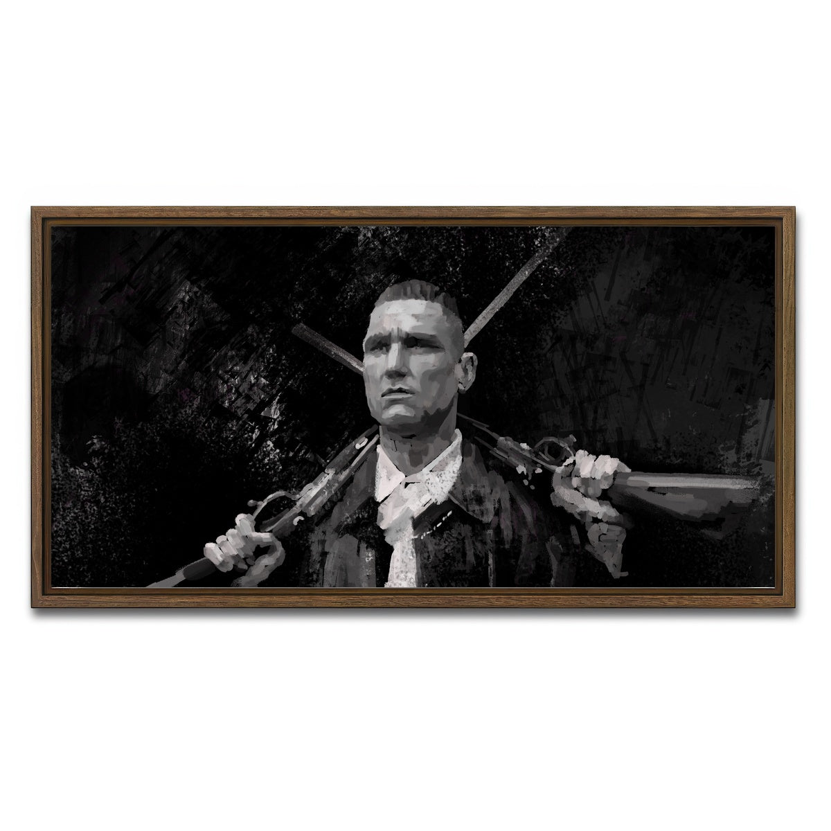 AUTO-MOCKUP WHITE | Lock Stock | 1 Piece | Walnut Framed Canvas | group=2x1