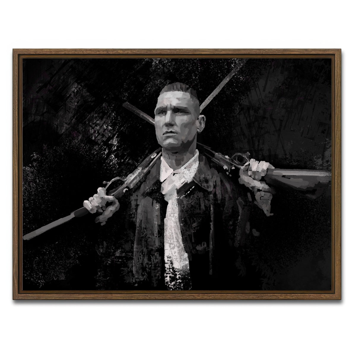 AUTO-MOCKUP WHITE | Lock Stock | 1 Piece | Walnut Framed Canvas | group=4x3