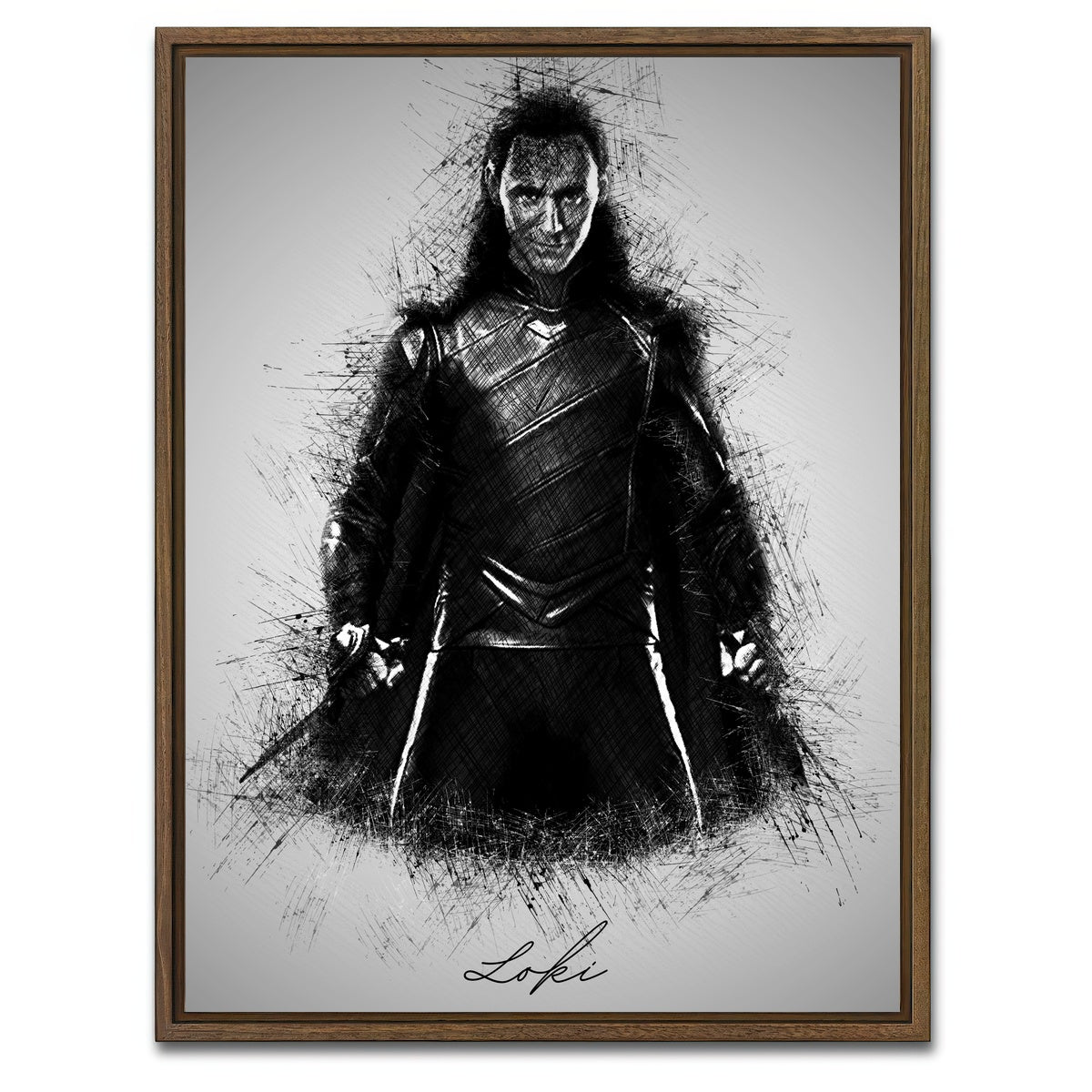 AUTO-MOCKUP WHITE | Loki | 1 Piece | Walnut Framed Canvas | group=3x4