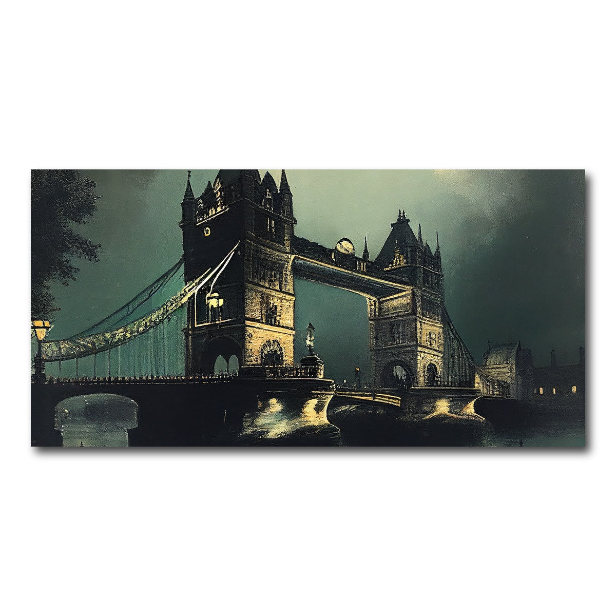 AUTO-MOCKUP WHITE | London Bridge at Night | 1 Piece | Gallery Wrap Canvas | group=2x1