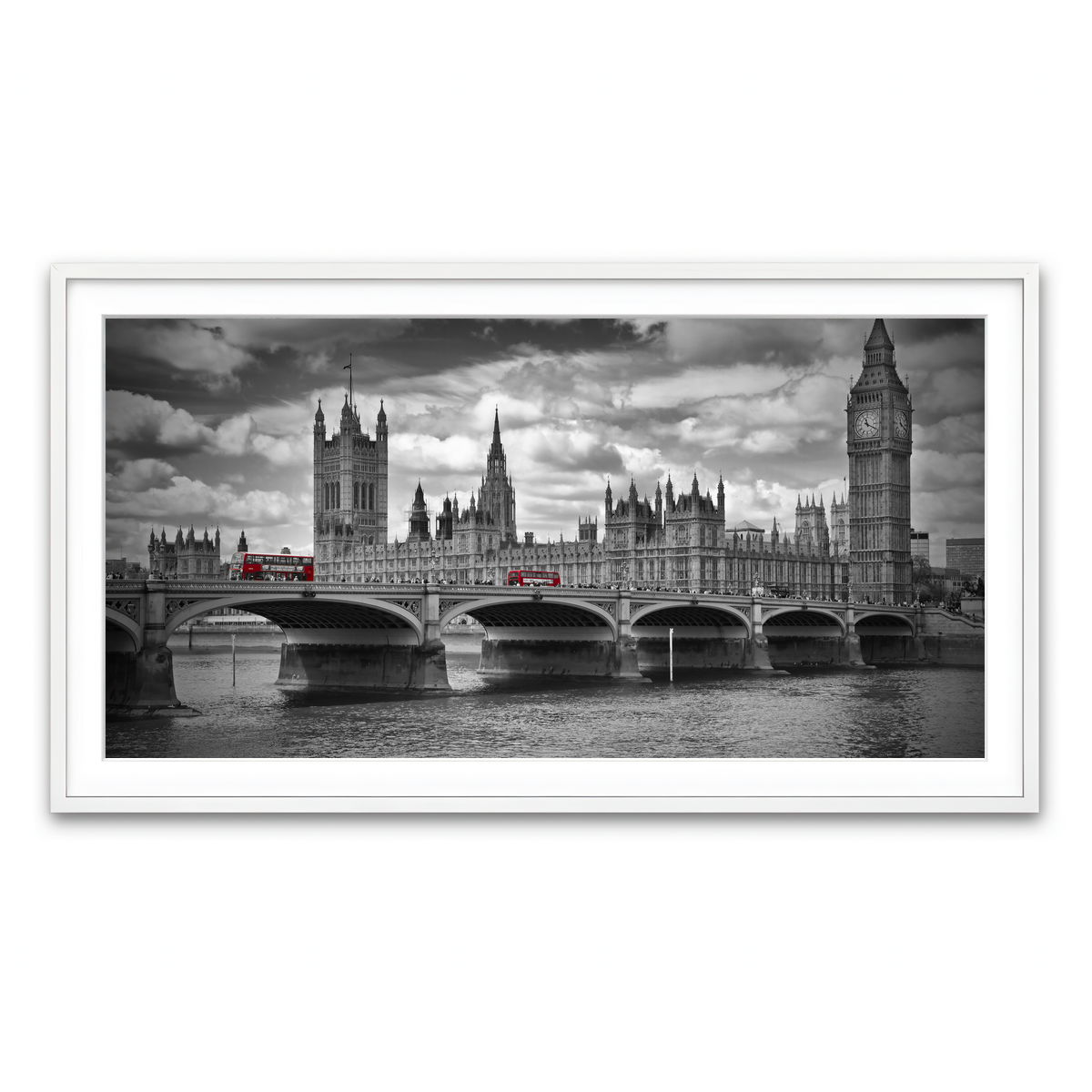 Framed Print 2x1 White