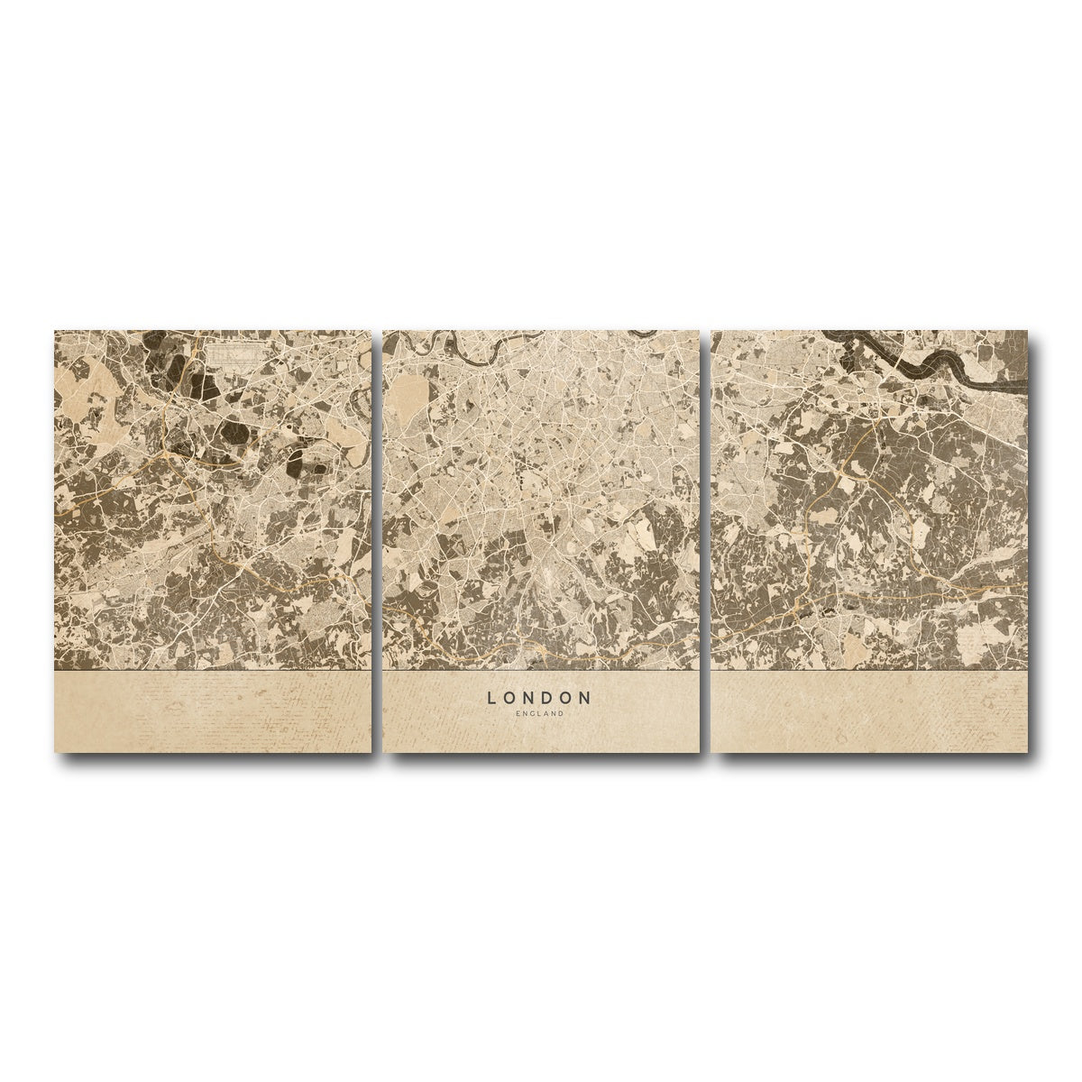 AUTO-MOCKUP WHITE | London Map 1 | 3 Piece | Gallery Wrap Canvas | group=18x24