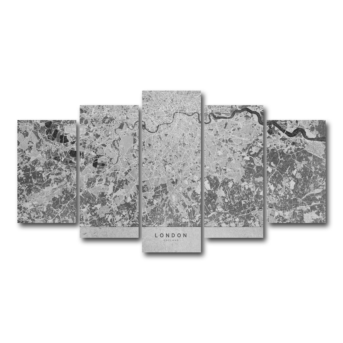 AUTO-MOCKUP WHITE | London Map 2 | 5 Piece | Gallery Wrap Canvas | group=5_normal