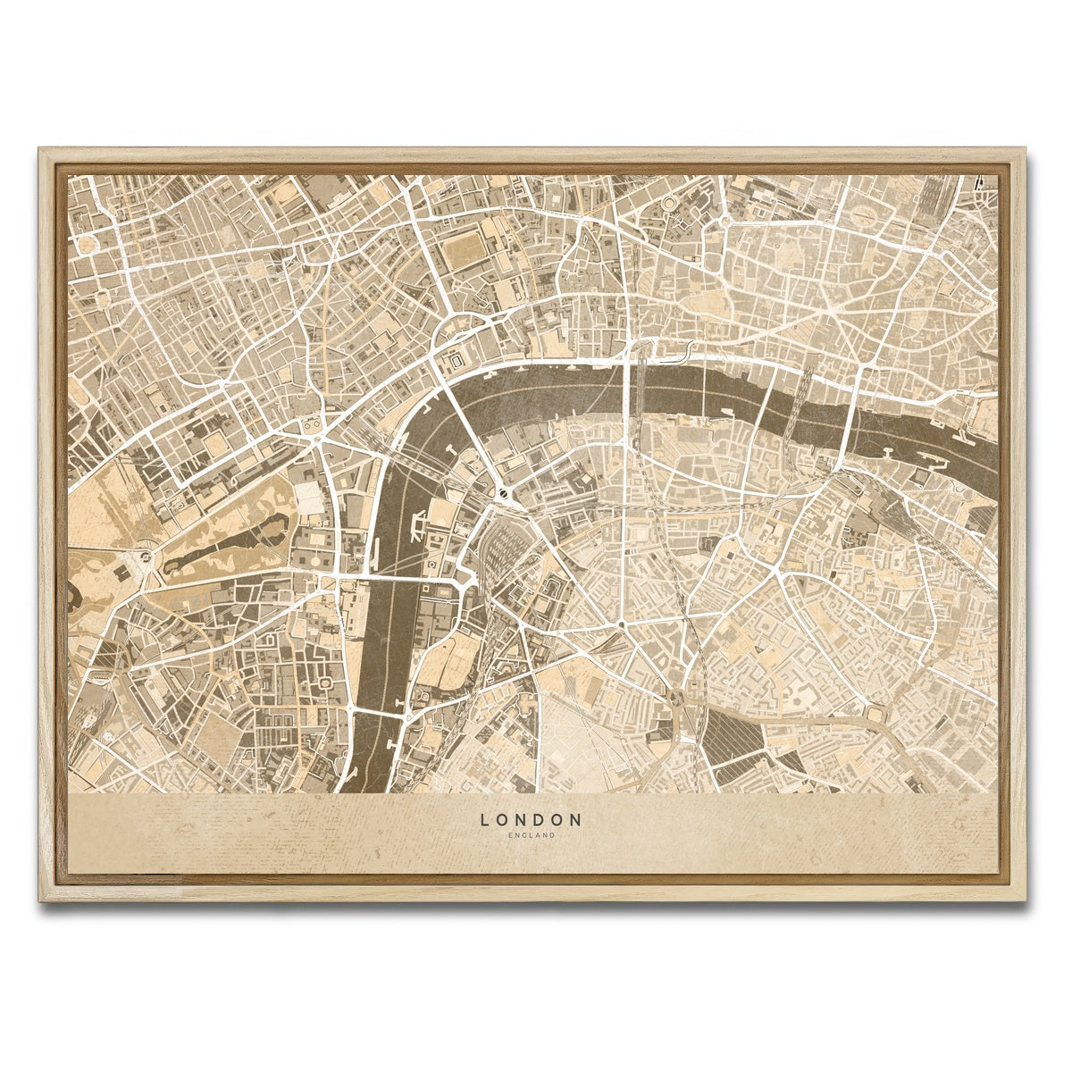 AUTO-MOCKUP WHITE | London Map 3 | 1 Piece | Natural Framed Canvas | group=4x3