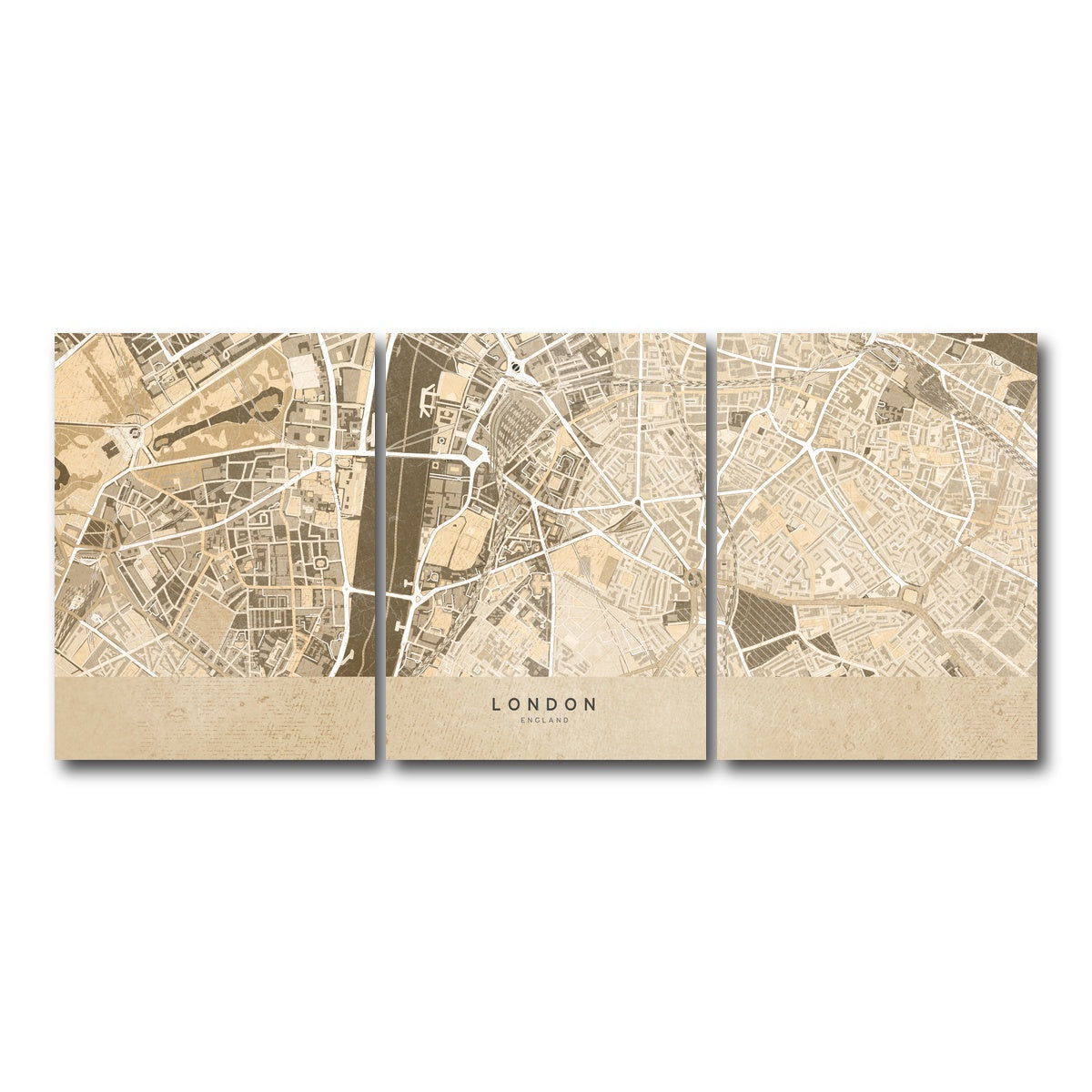 AUTO-MOCKUP WHITE | London Map 3 | 3 Piece | Gallery Wrap Canvas | group=18x24