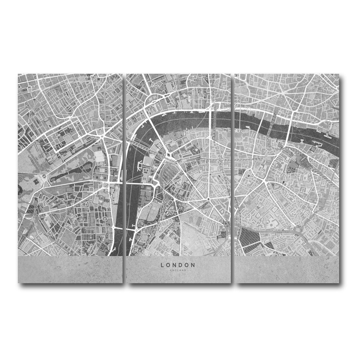 AUTO-MOCKUP WHITE | London Map 4 | 3 Piece | Gallery Wrap Canvas | group=12x24