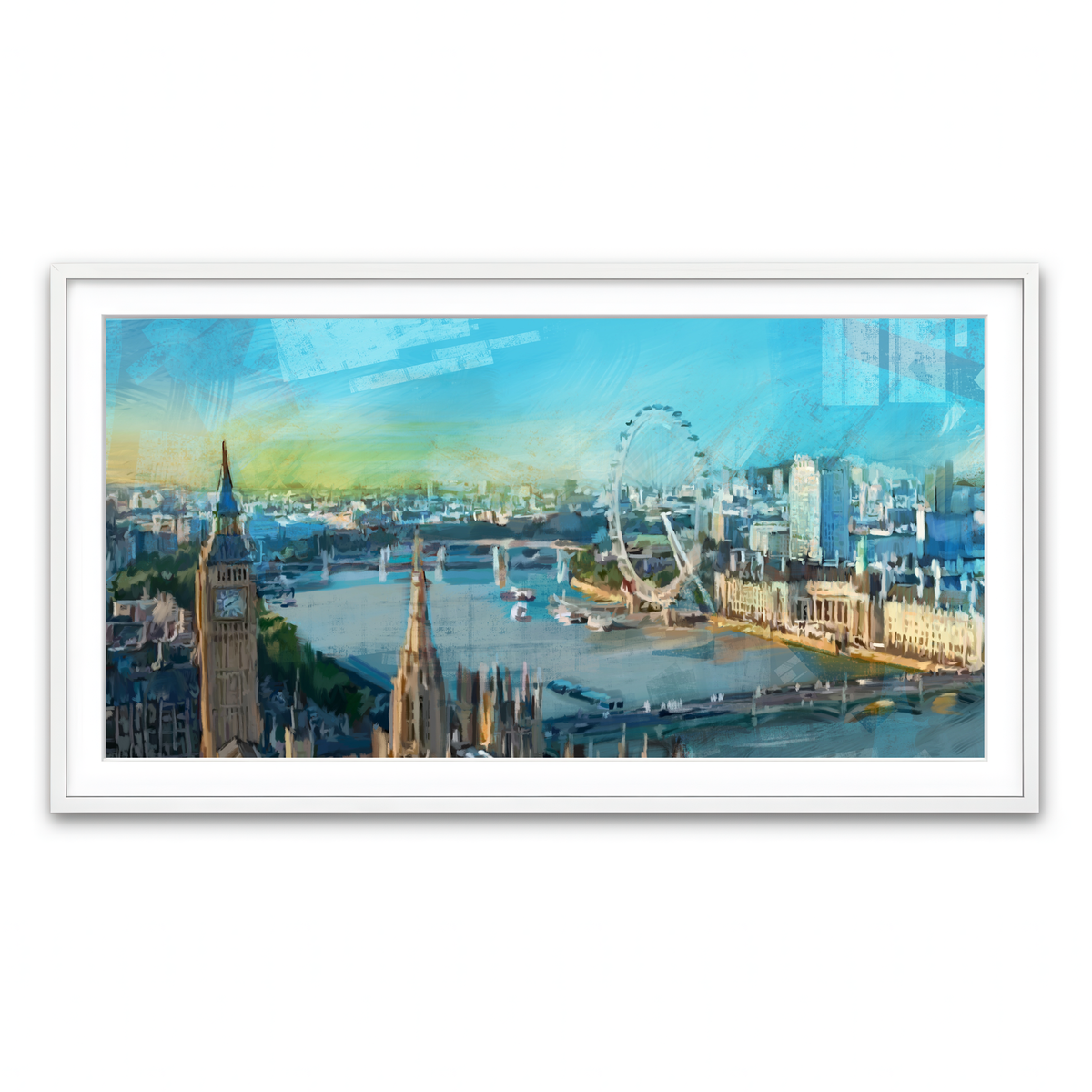 Framed Print 2x1 White