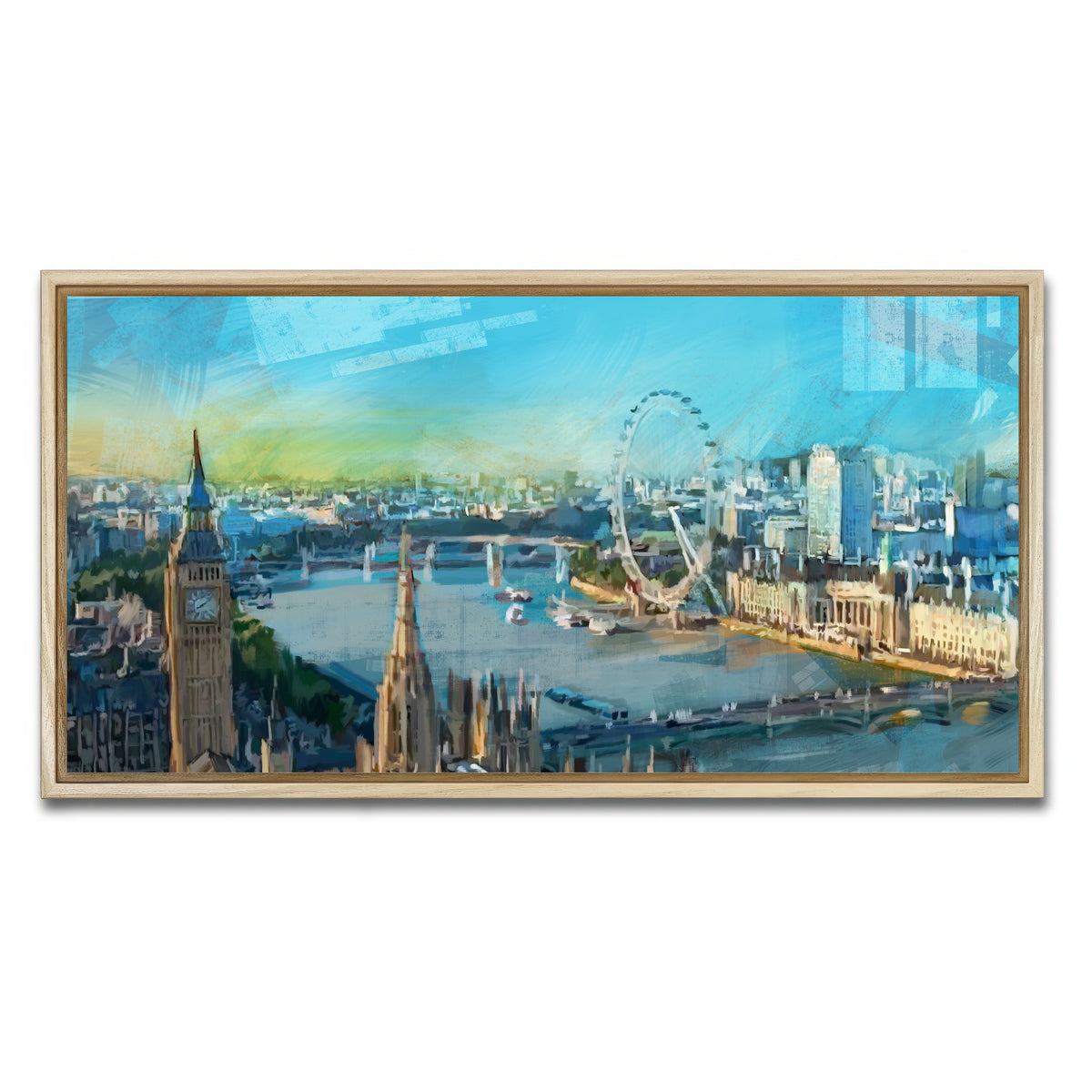 AUTO-MOCKUP WHITE | London Skyline | 1 Piece | Natural Framed Canvas | group=2x1