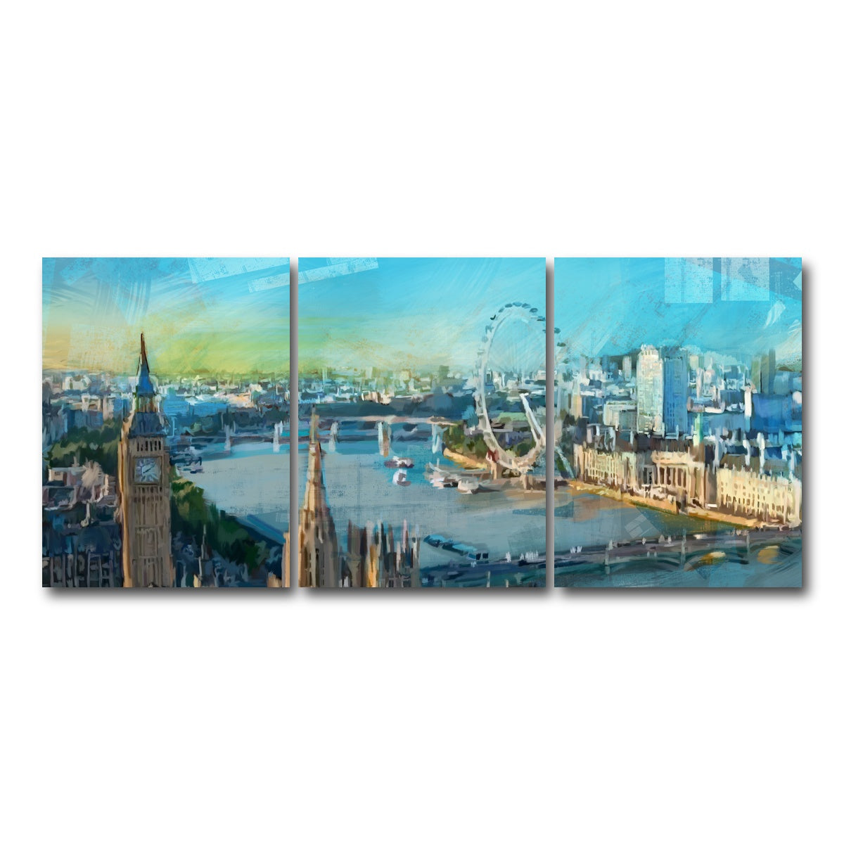 AUTO-MOCKUP WHITE | London Skyline | 3 Piece | Gallery Wrap Canvas | group=18x24