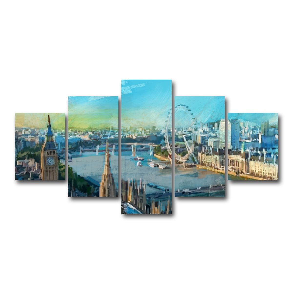 AUTO-MOCKUP WHITE | London Skyline | 5 Piece | Gallery Wrap Canvas | group=5_short