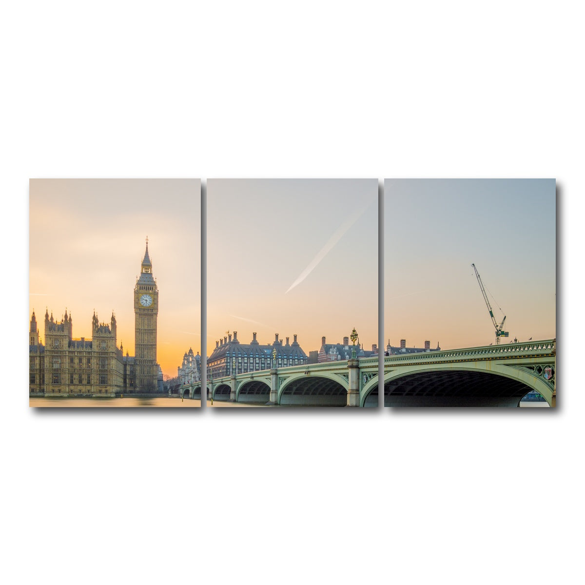 AUTO-MOCKUP WHITE | London Sunset | 3 Piece | Gallery Wrap Canvas | group=18x24