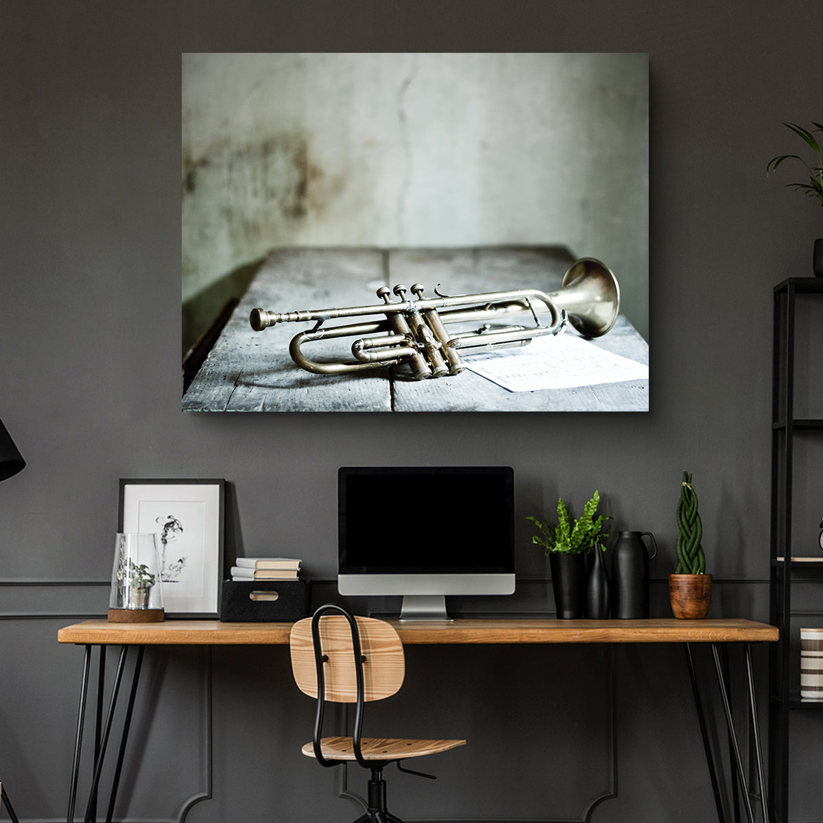 Lone Jazz Trumpet Wall Art