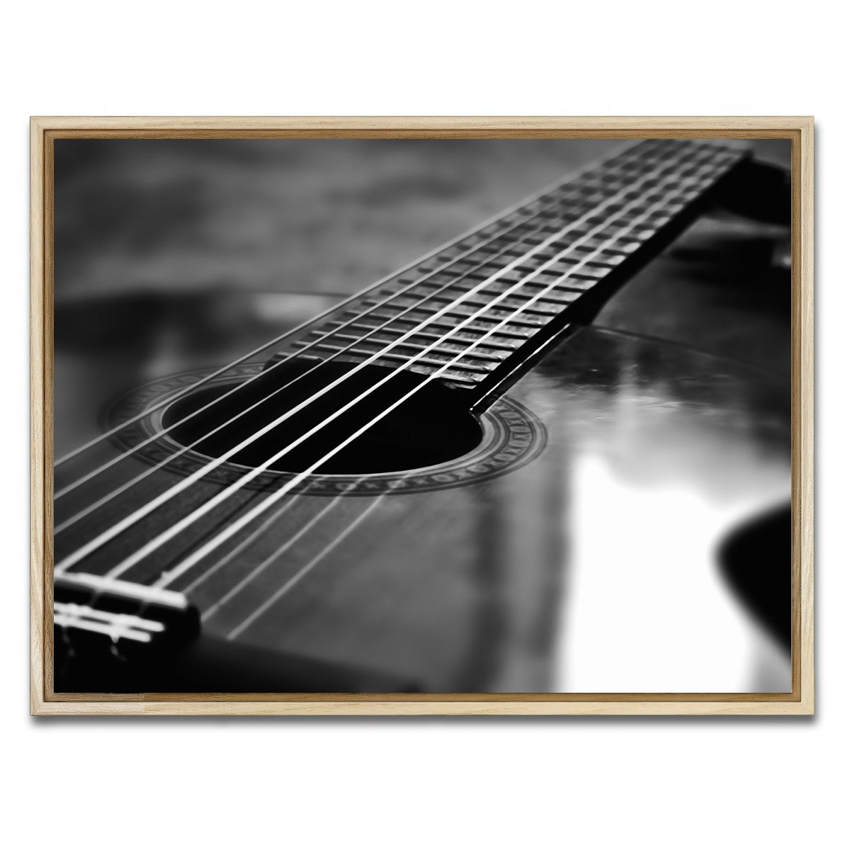 AUTO-MOCKUP WHITE | Lone Guitar | 1 Piece | Natural Framed Canvas | group=4x3