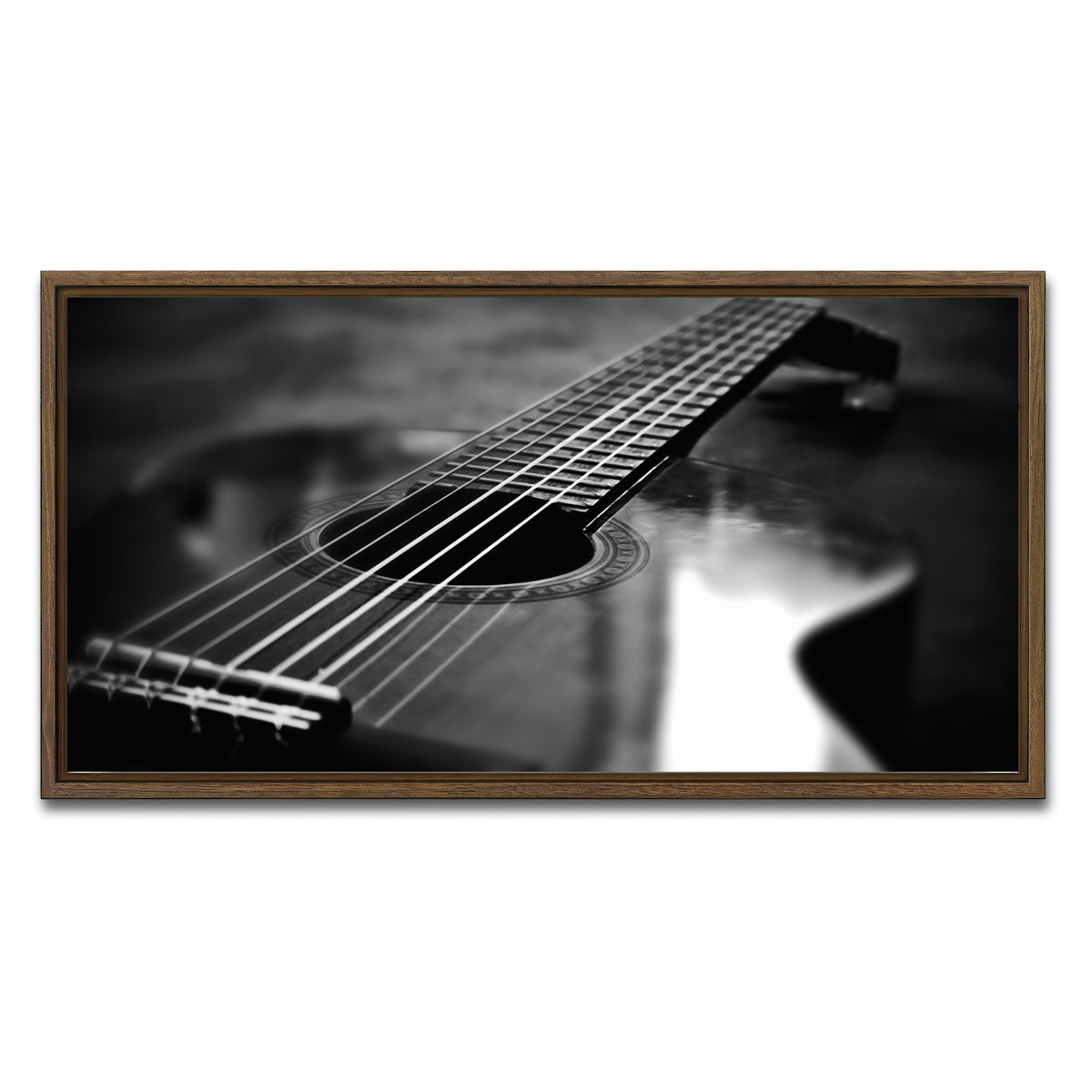 AUTO-MOCKUP WHITE | Lone Guitar | 1 Piece | Walnut Framed Canvas | group=2x1