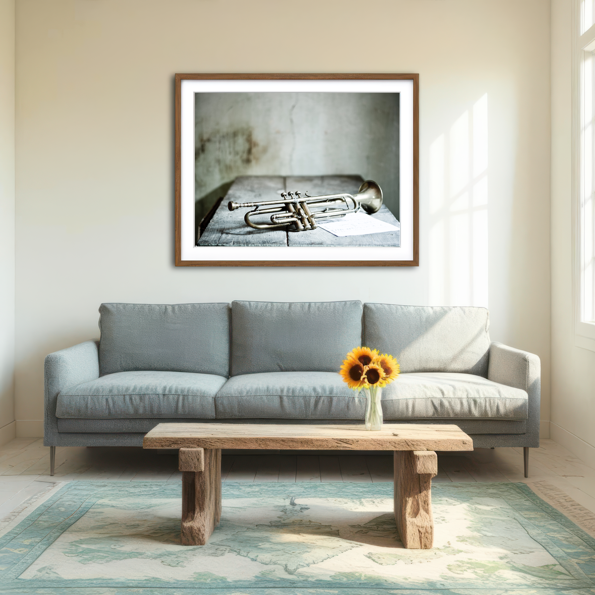 AUTO-MOCKUP ROOM | Lone Jazz Trumpet Wall Art