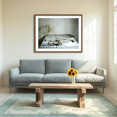 AUTO-MOCKUP ROOM | Lone Jazz Trumpet Wall Art