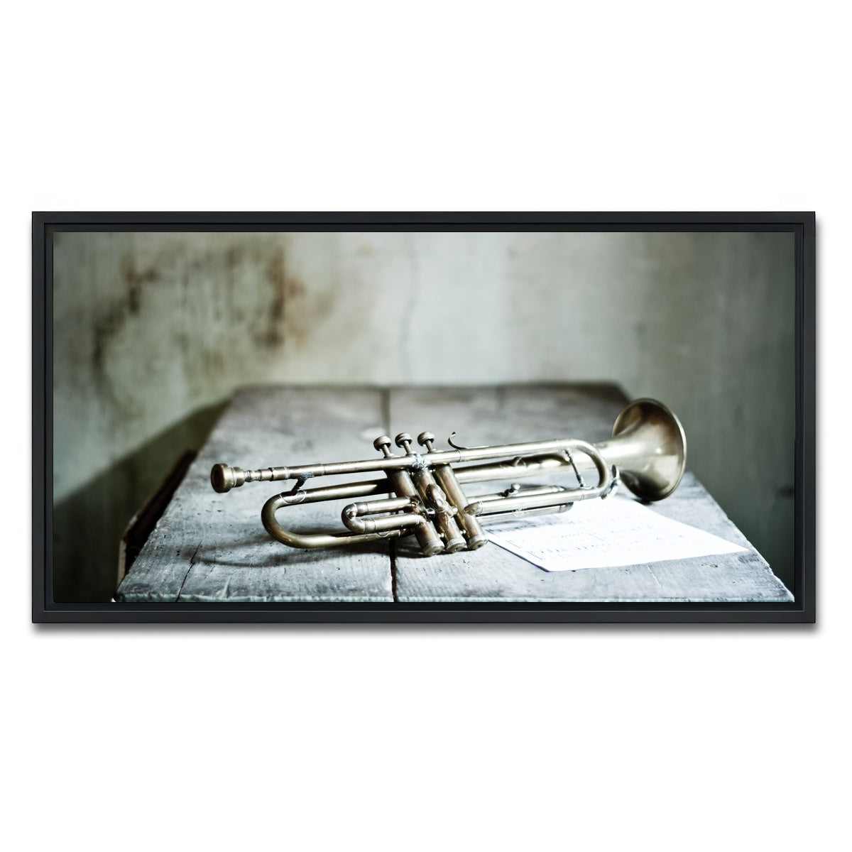 AUTO-MOCKUP WHITE | Lone Jazz Trumpet | 1 Piece | Black Framed Canvas | group=2x1