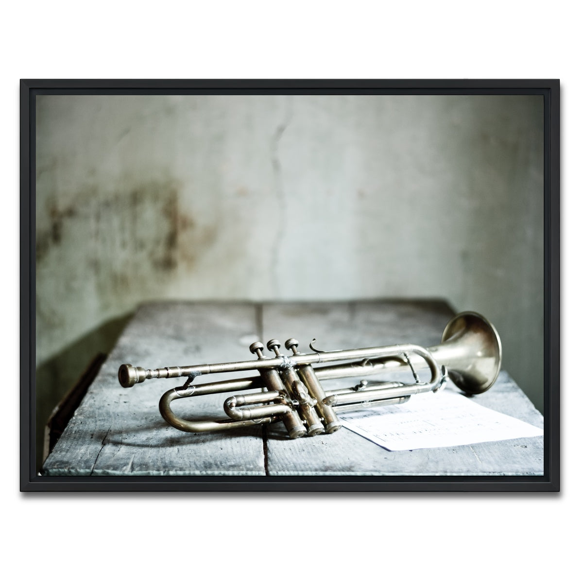 AUTO-MOCKUP WHITE | Lone Jazz Trumpet | 1 Piece | Black Framed Canvas | group=4x3