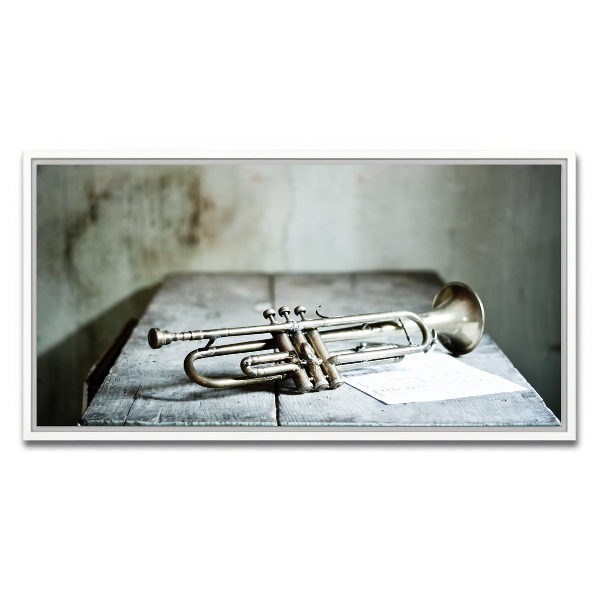 AUTO-MOCKUP WHITE | Lone Jazz Trumpet | 1 Piece | White Framed Canvas | group=2x1