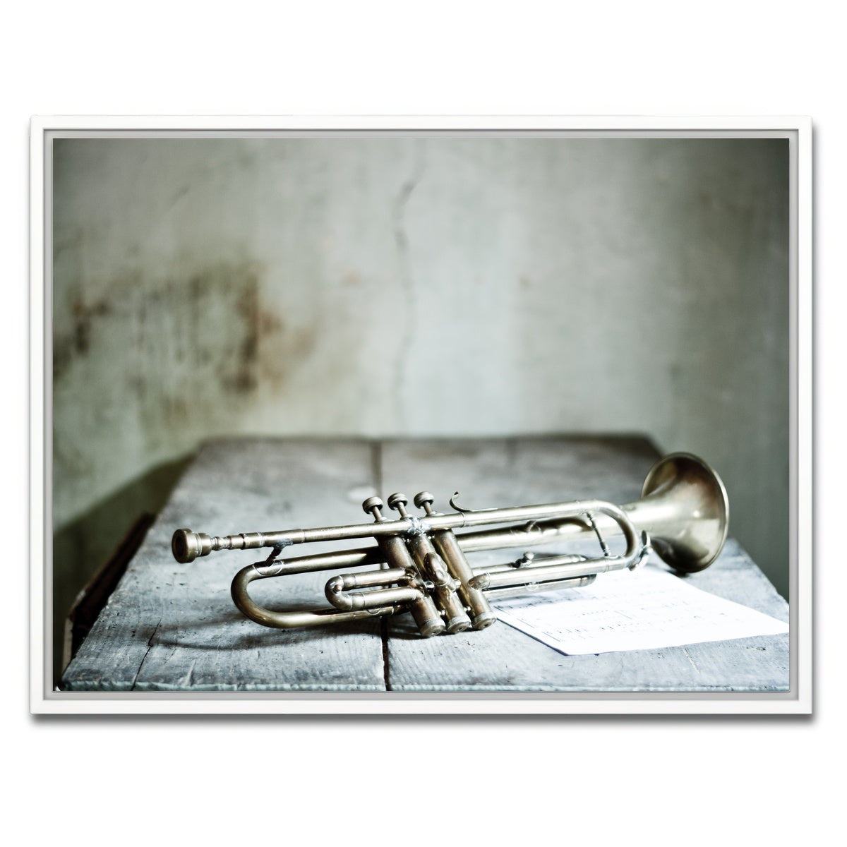 AUTO-MOCKUP WHITE | Lone Jazz Trumpet | 1 Piece | White Framed Canvas | group=4x3