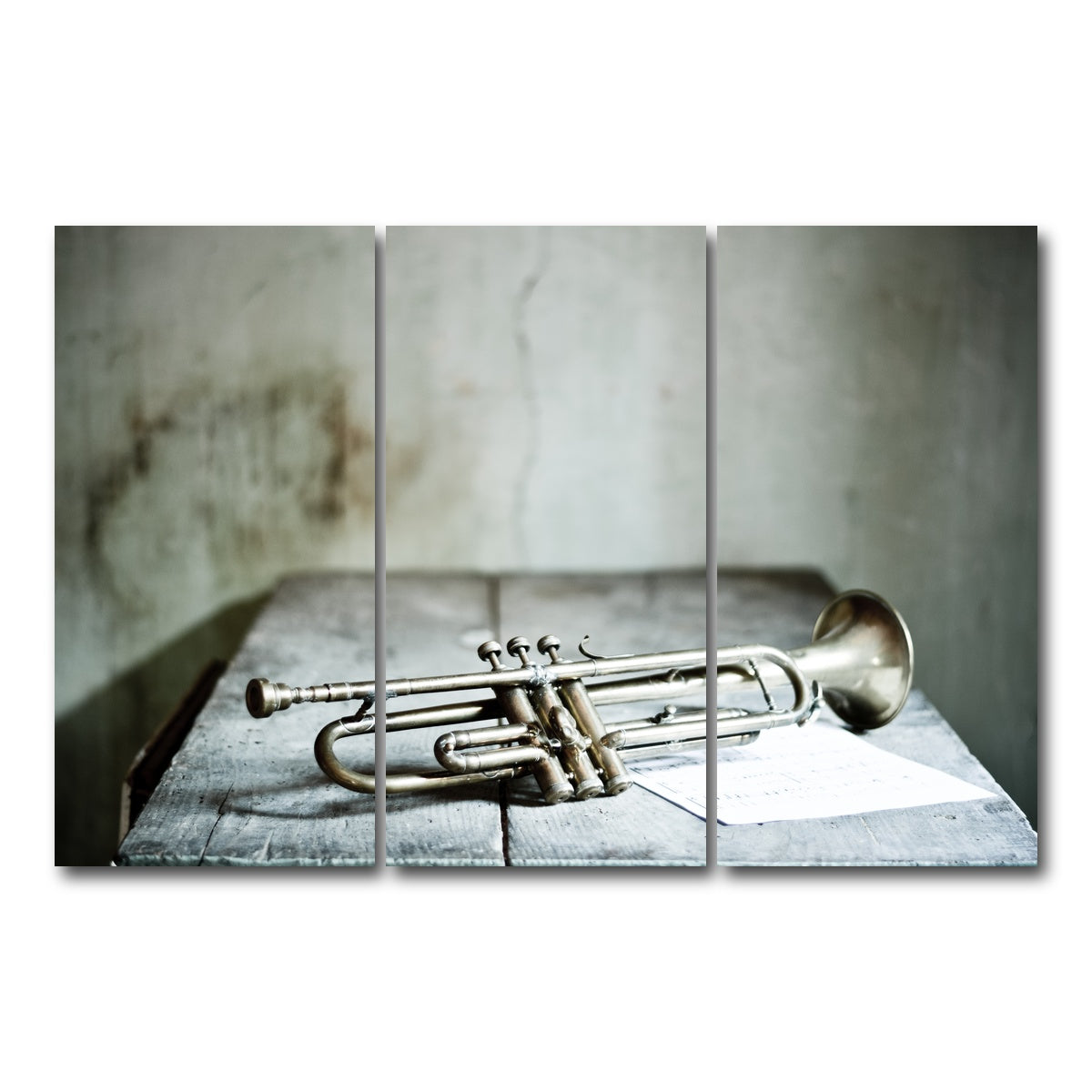 AUTO-MOCKUP WHITE | Lone Jazz Trumpet | 3 Piece | Gallery Wrap Canvas | group=12x24