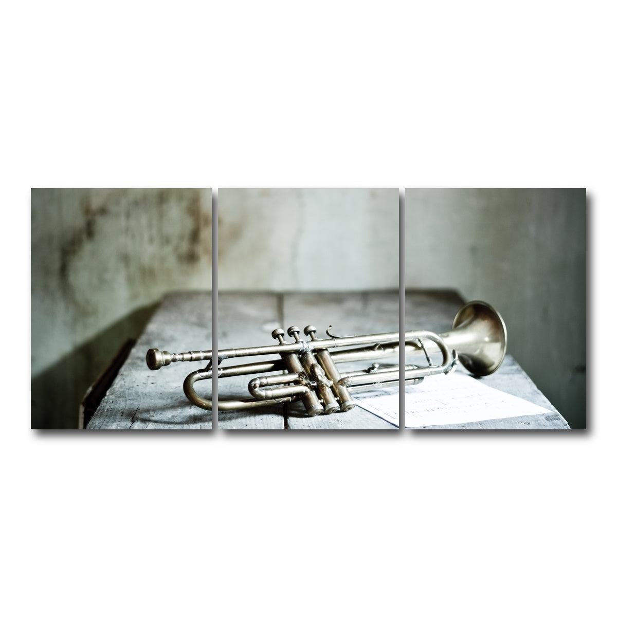 AUTO-MOCKUP WHITE | Lone Jazz Trumpet | 3 Piece | Gallery Wrap Canvas | group=18x24