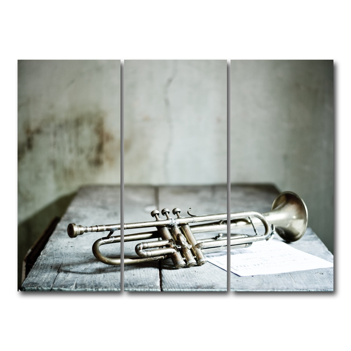 AUTO-MOCKUP WHITE | Lone Jazz Trumpet | 3 Piece | Gallery Wrap Canvas | group=8x18