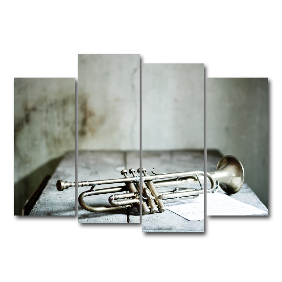 AUTO-MOCKUP WHITE | Lone Jazz Trumpet | 4 Piece | Gallery Wrap Canvas | group=4_normal